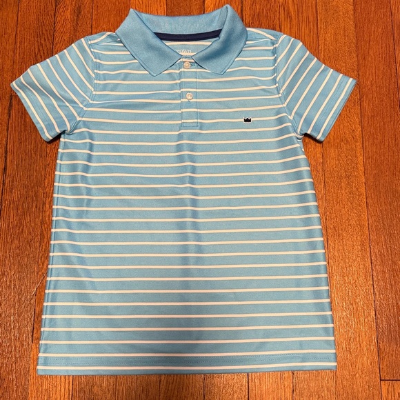 Crown & Ivy Boys Polo Shirts Lot - Blue & Green Striped Size 7 - Picture 2 of 9